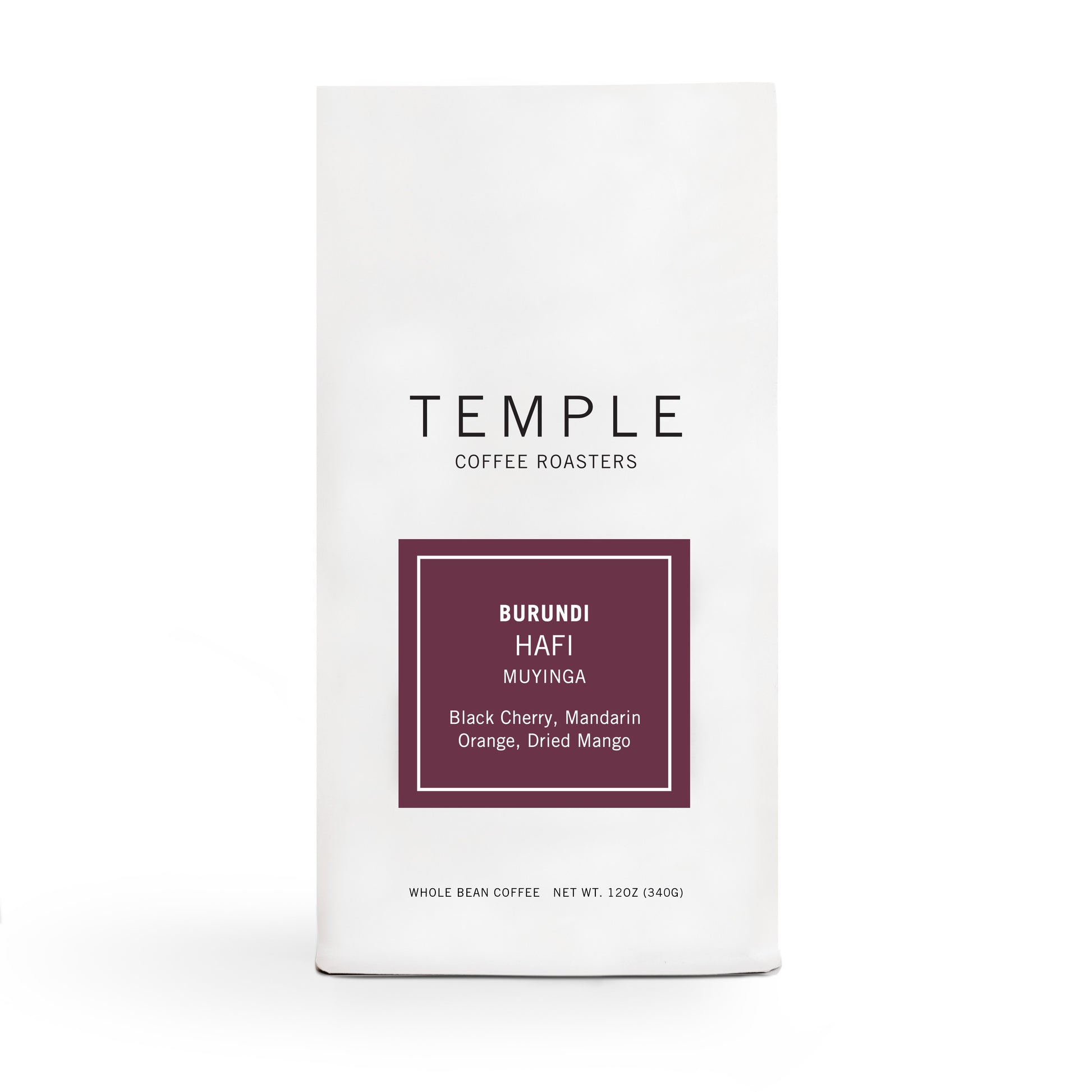 Bag of Burundi Hafi coffee. 
