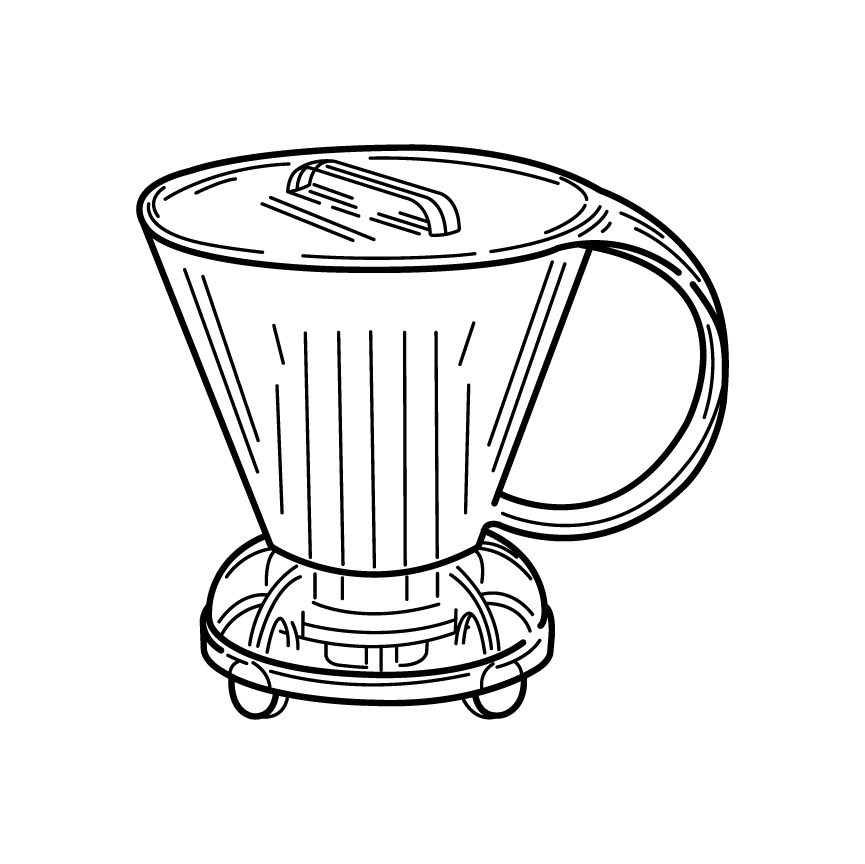 Line drawing of a Clever Dripper on a white background