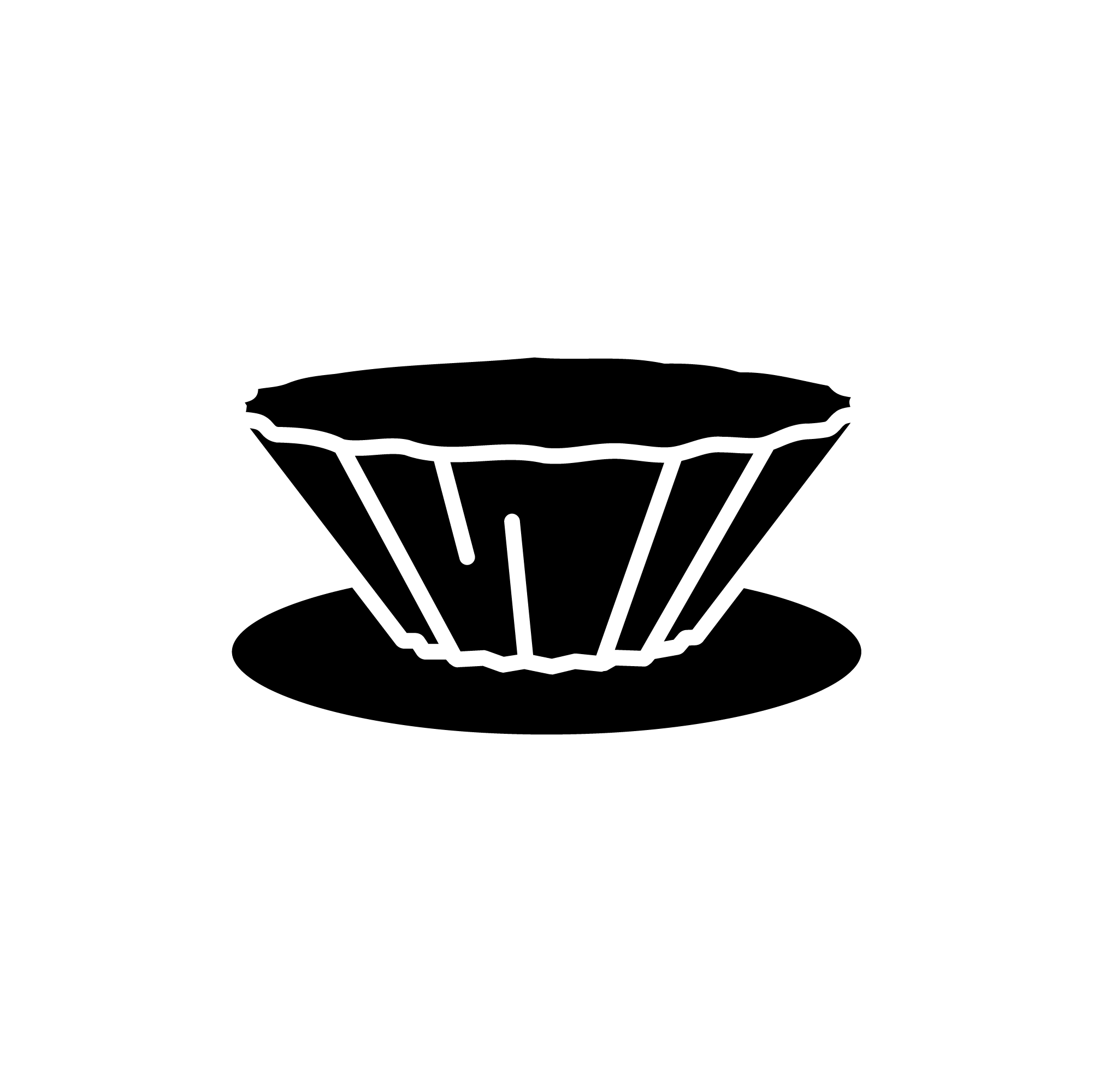 Black origami pour over icon on a white background
