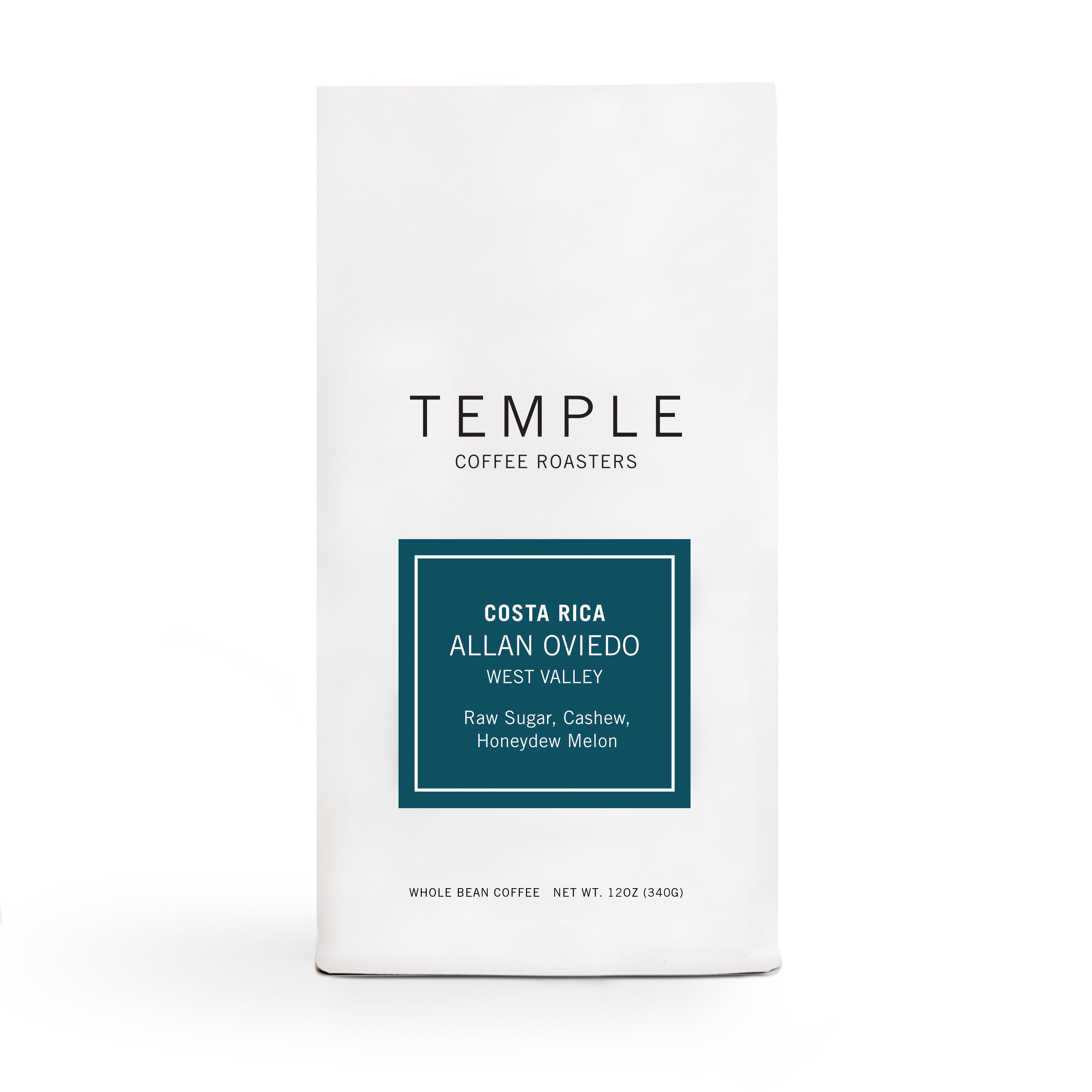 Bag of Costa Rica Allan Oviedo coffee. 