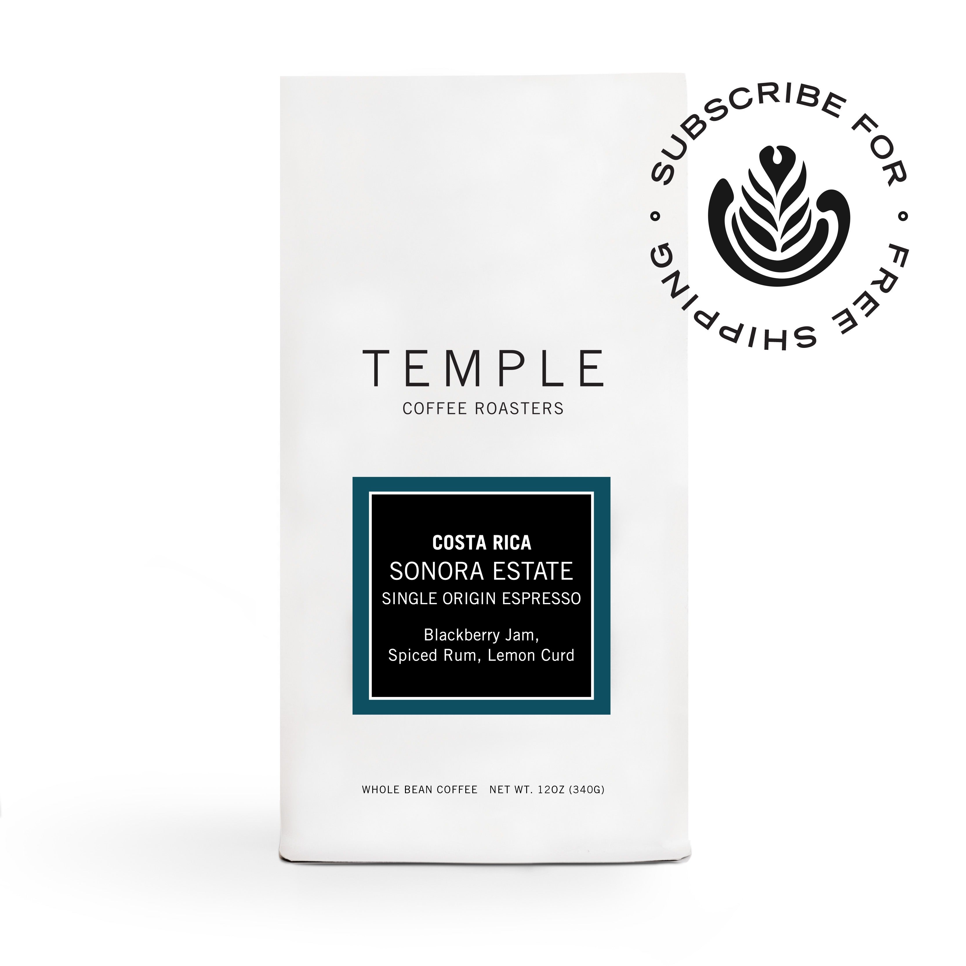 Bag of Costa Rica Single Origin Espresso coffee. 