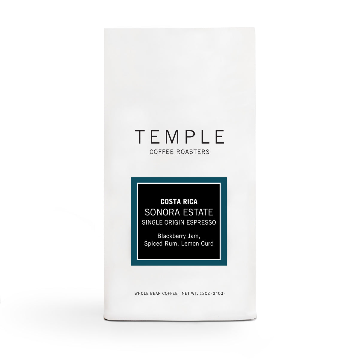 Bag of Costa Rica Sonora Estate single origin espresso. 