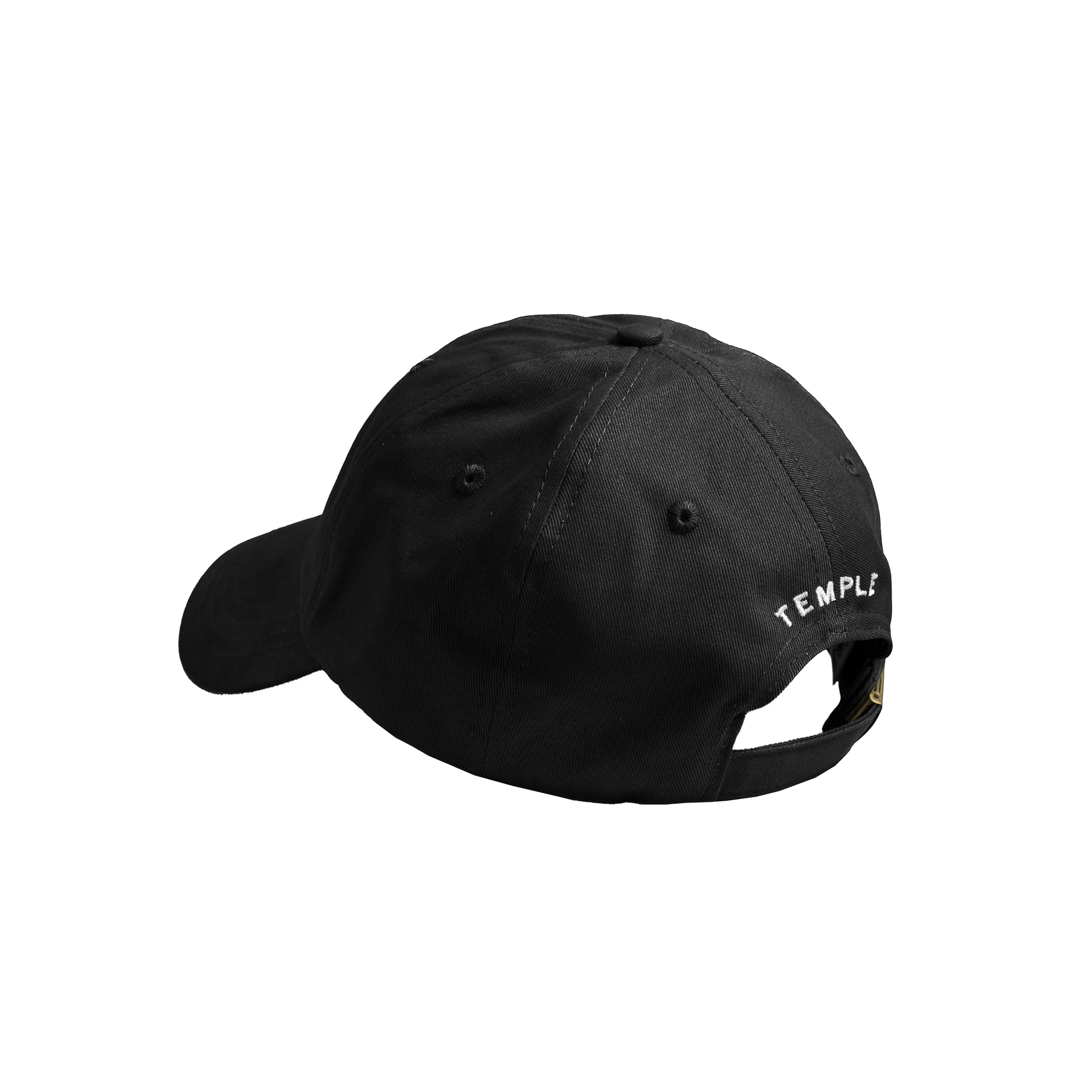 Black cap with 'TEMPLE' logo on a white background
