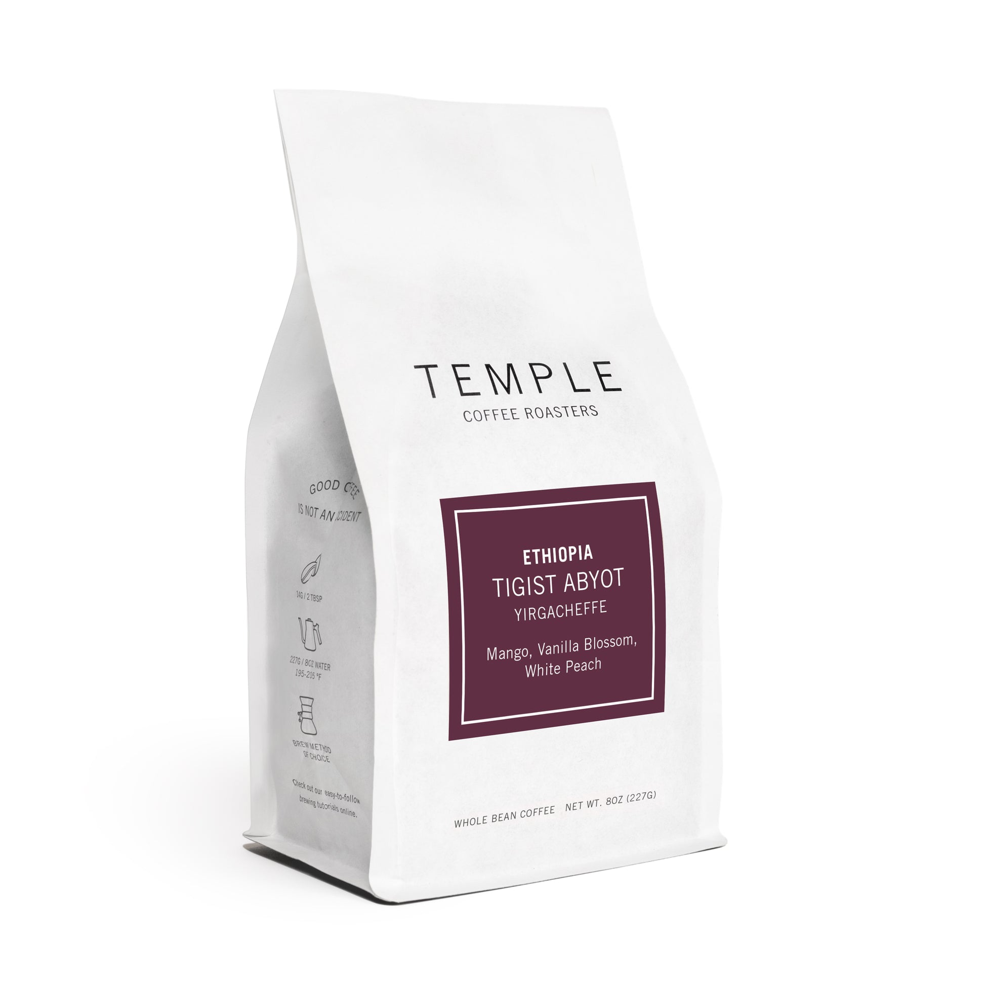 Bag of Ethiopia Tigist Abyot coffee. 