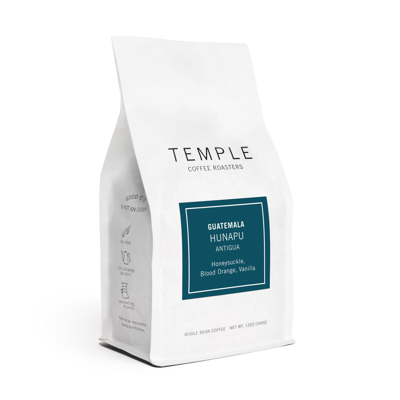 Bag of Guatemala Hunapu coffee. 