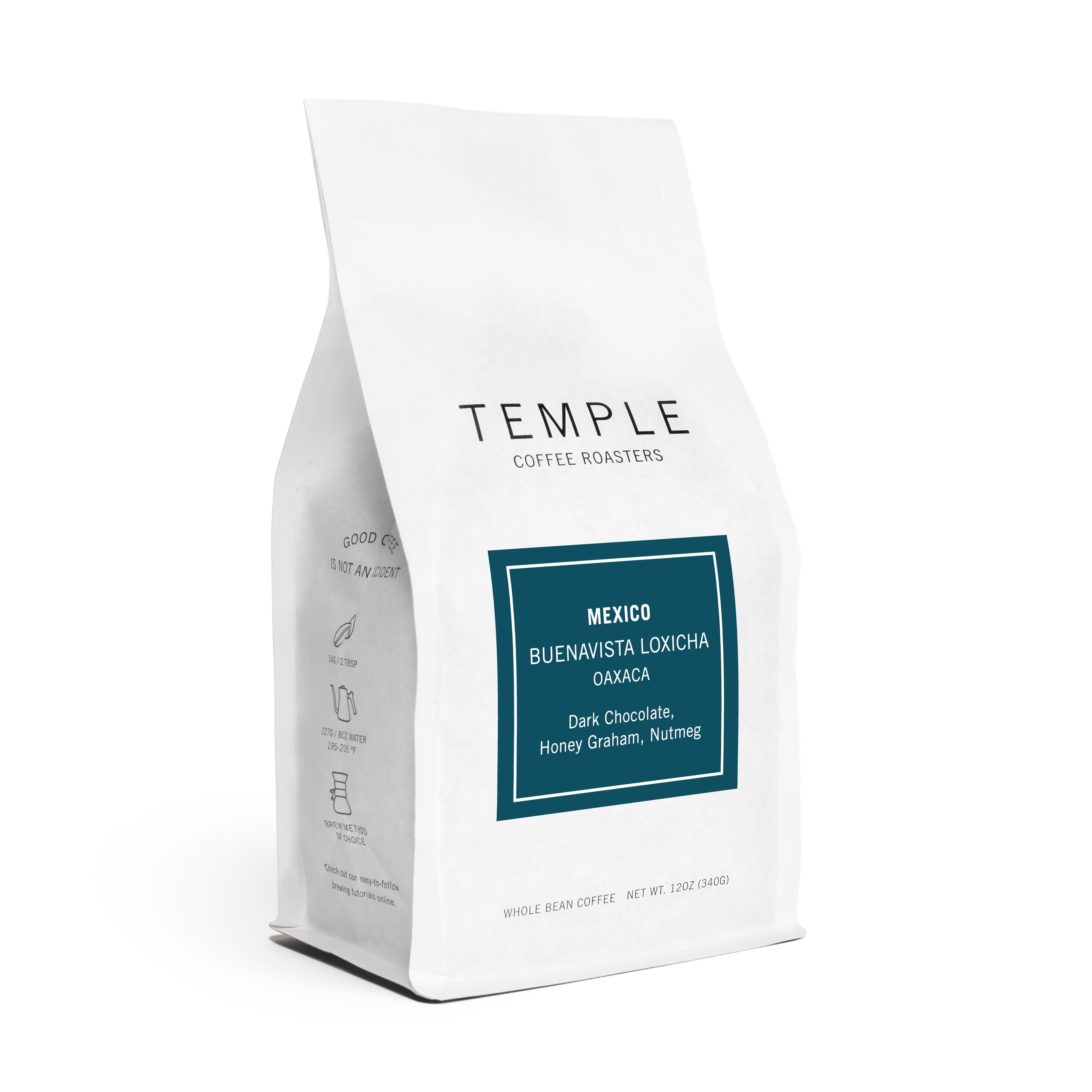 Bag of Mexico Buenavista Loxicha coffee. 