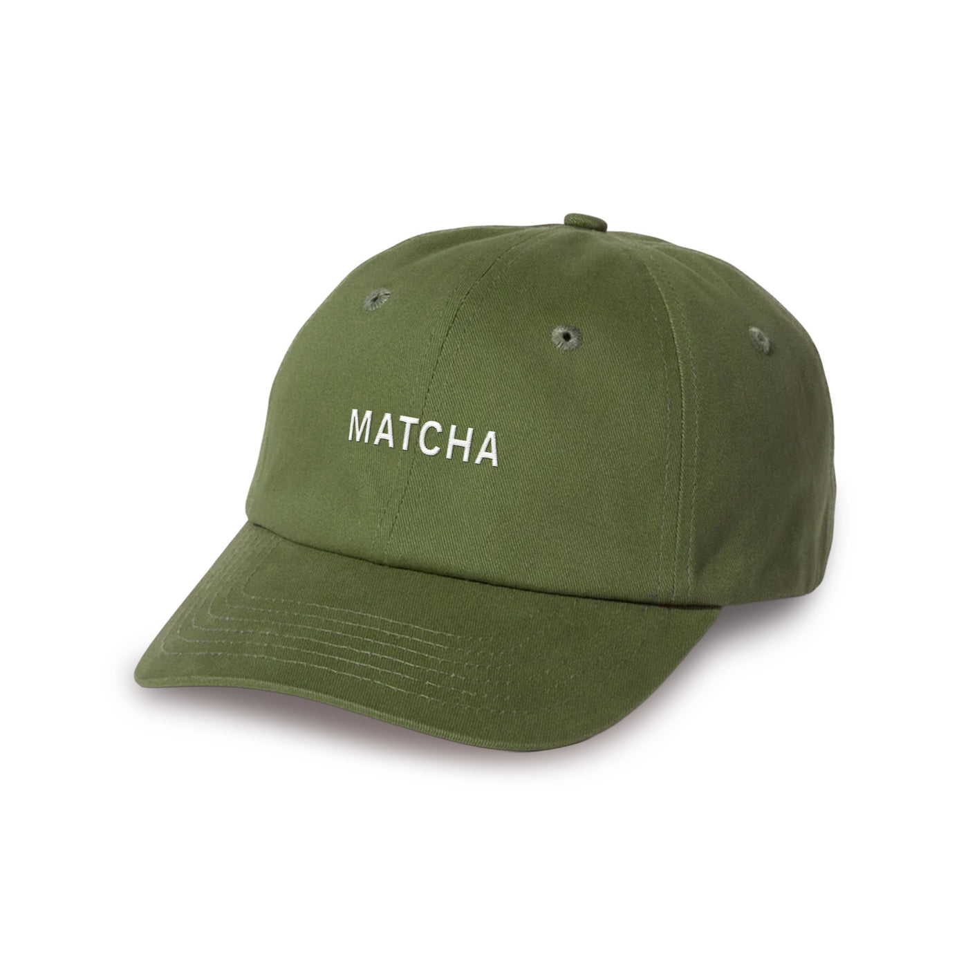 Green cap with 'MATCHA' text on a white background