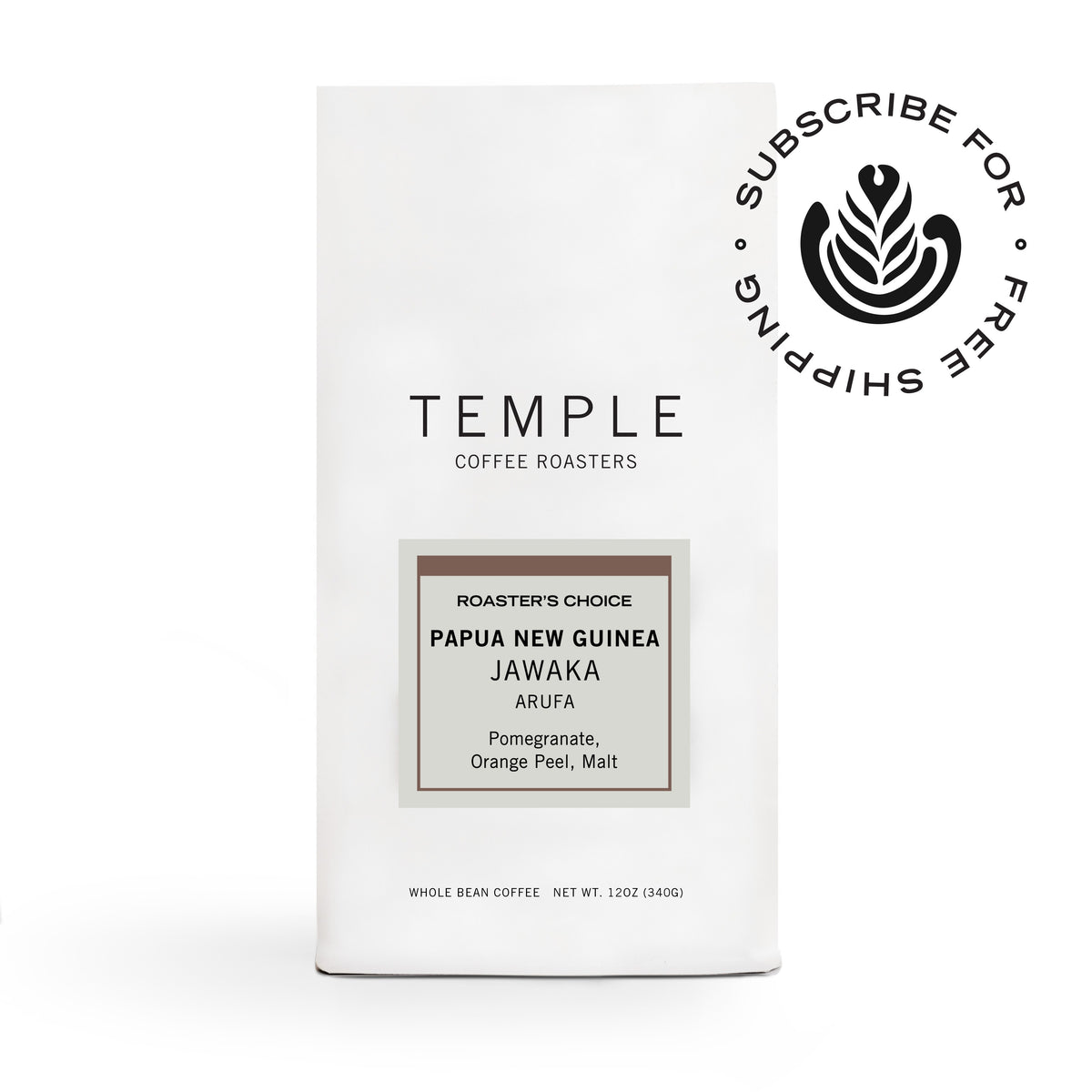 Bag of Papua New Guinea Arufa Natural coffee. 