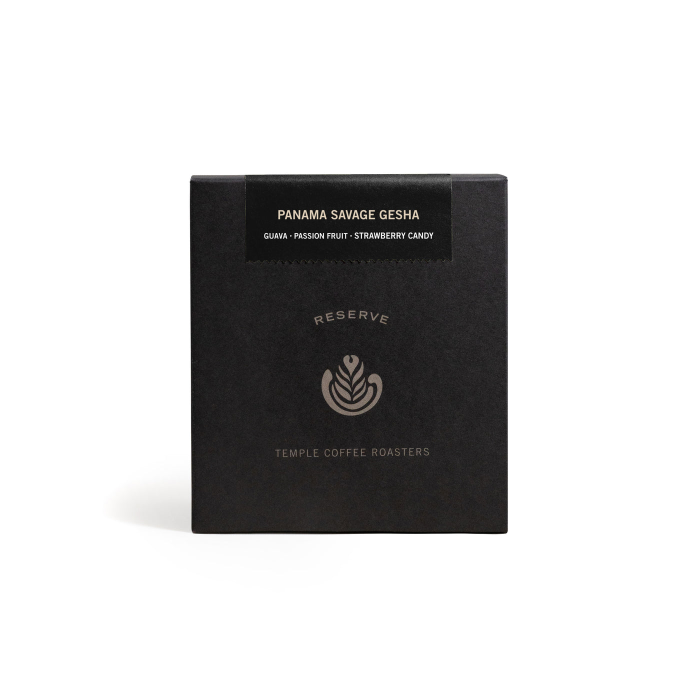 Box of Panama Savage Gesha Reserve coffee. 