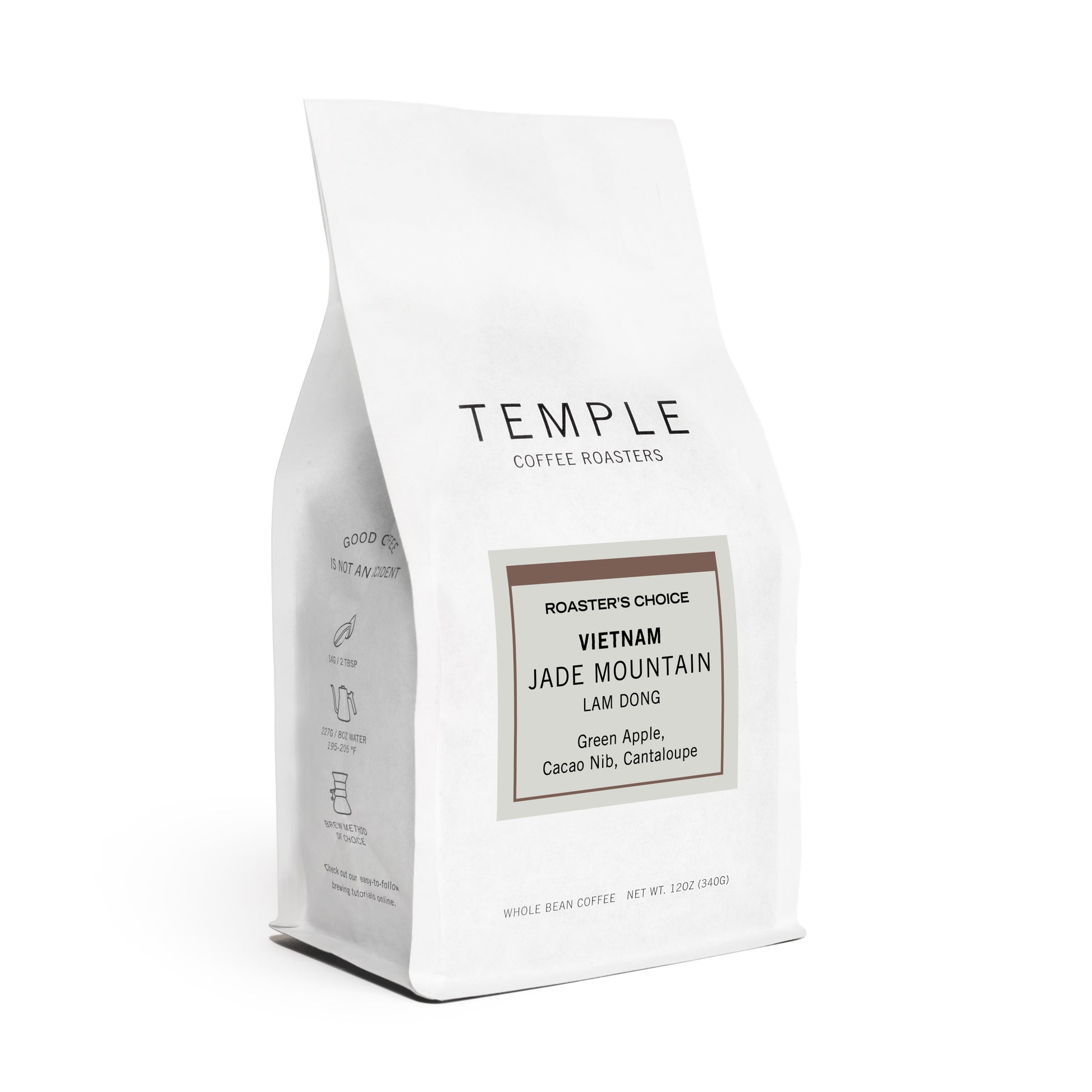 Bag of Vietnam Jade Mountain Roaster's Choice coffee with subscribe and ship free emblem. 